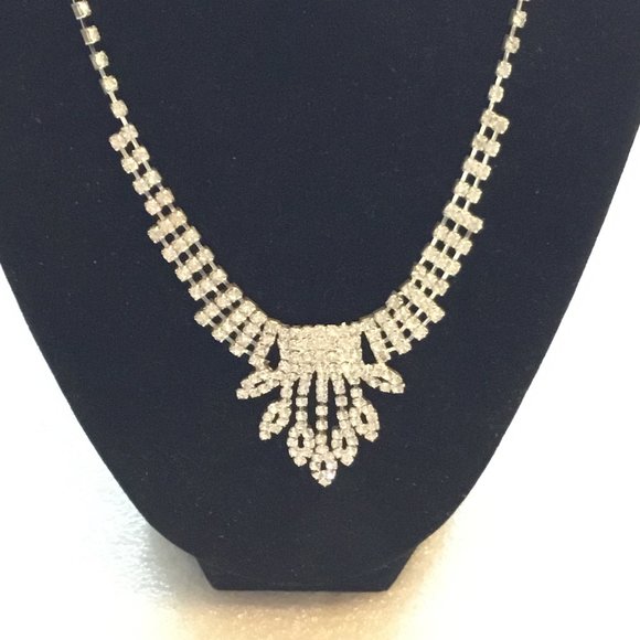 Collier Vintage En Strass - Longueur 15 Pouces (environ 38 Cm), Occasion Très Bon état